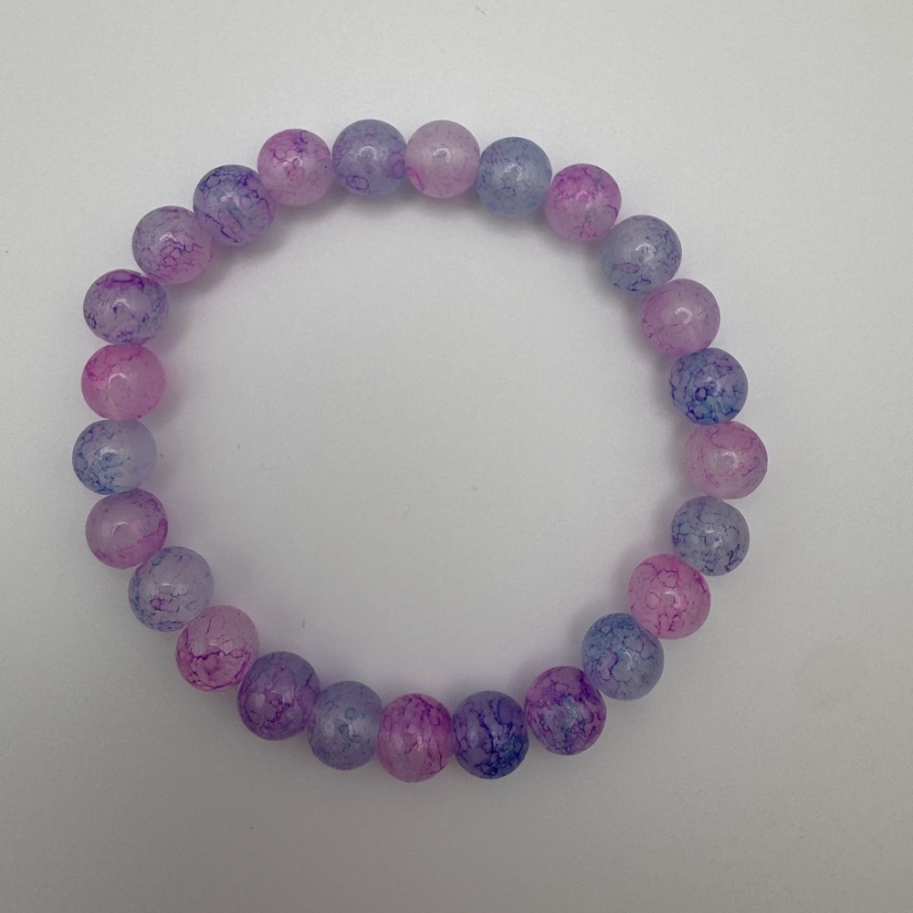 Vibrant Pink and Purple Beaded Bracelet